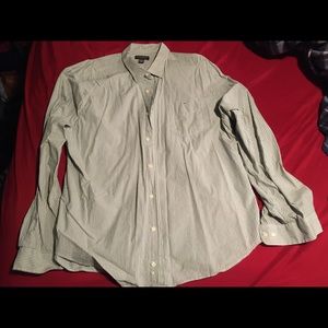 John Bartlett XXL button down green white stripe